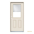 36 in. x 80 in. Primed Right-Hand Inswing 1/2-Lite Clear Steel Prehung Back Door with Brickmould K28255