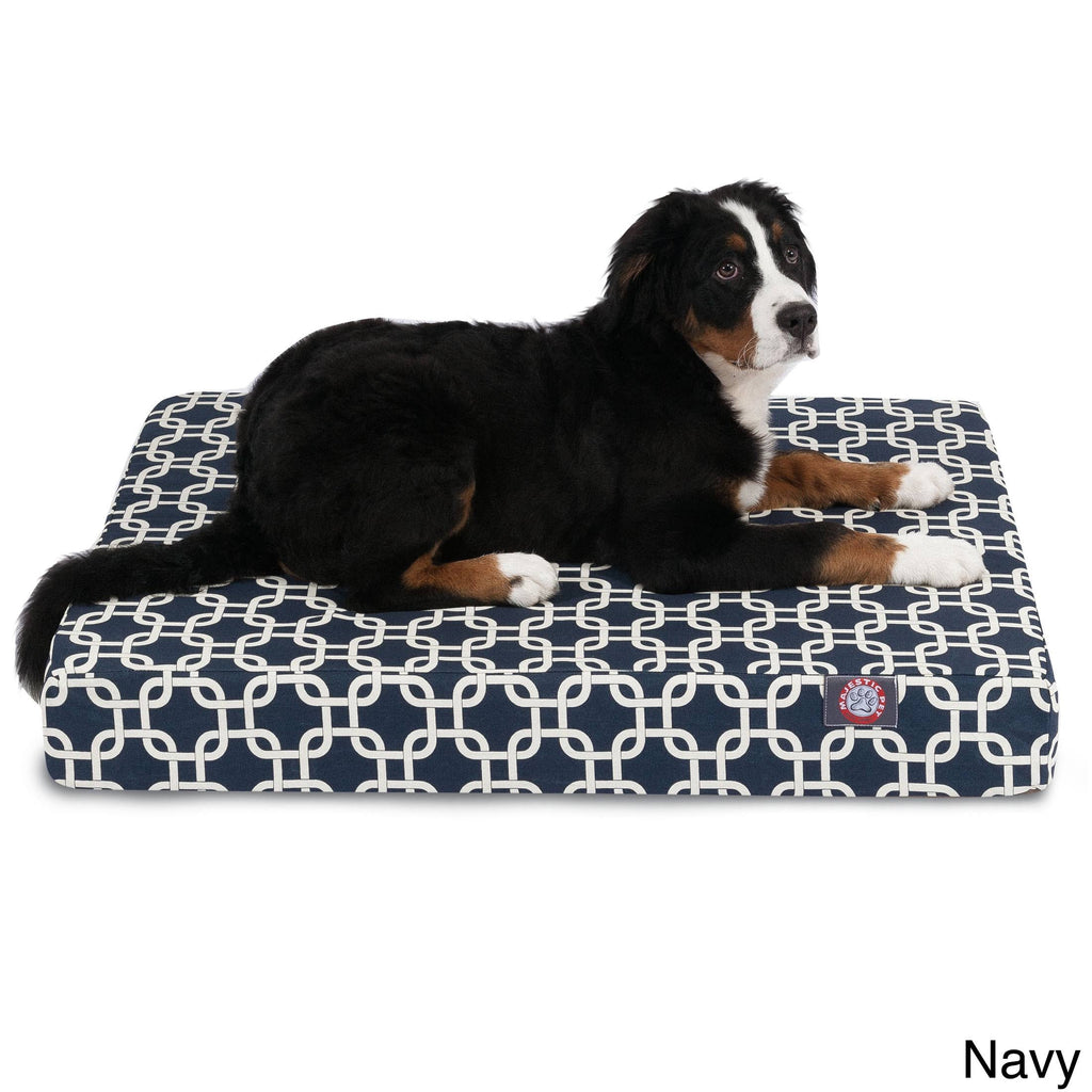 Red Rectangle Orthopedic Memory Foam Dog Bed L195945