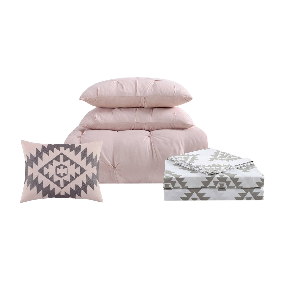 Queen Pleated Bed in A Bag White Z946