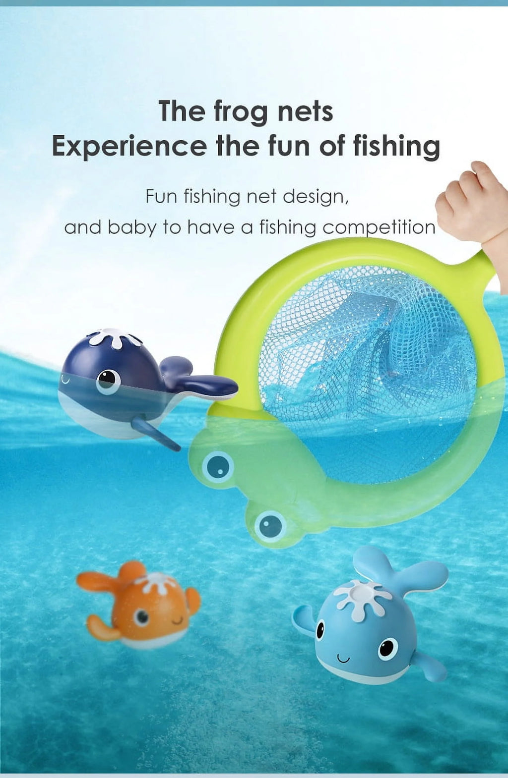 Magnetic Fishing Bath Toys Wind-up Swimming Whale Floating Pool Tub Toys P463
