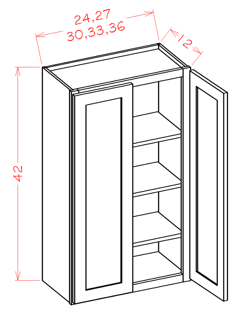Grey 2 Doors 2 Shelves Wall Cabinet High-Density Fiberboard U111510