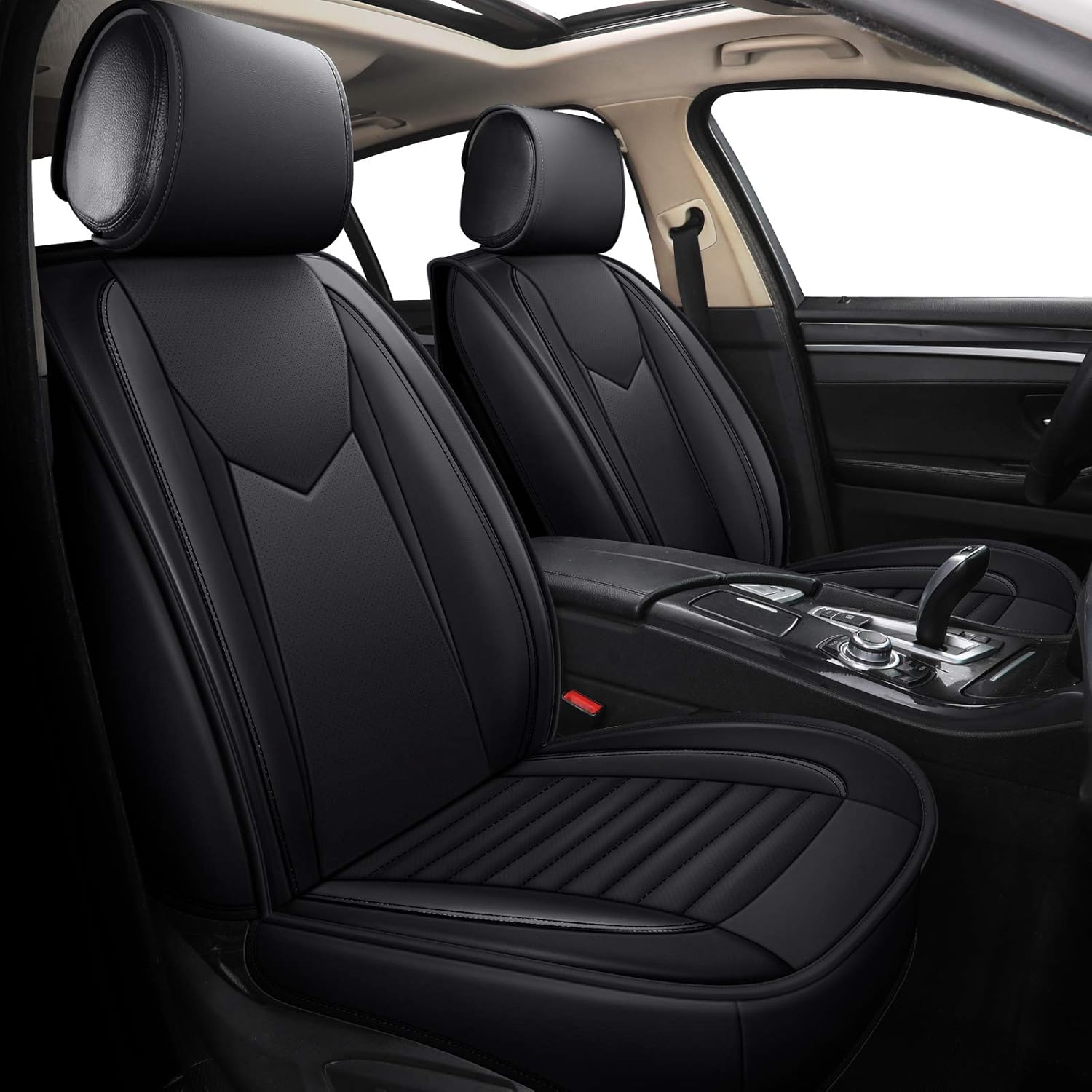 Black SUV Seat Covers with Faux Leather S62967