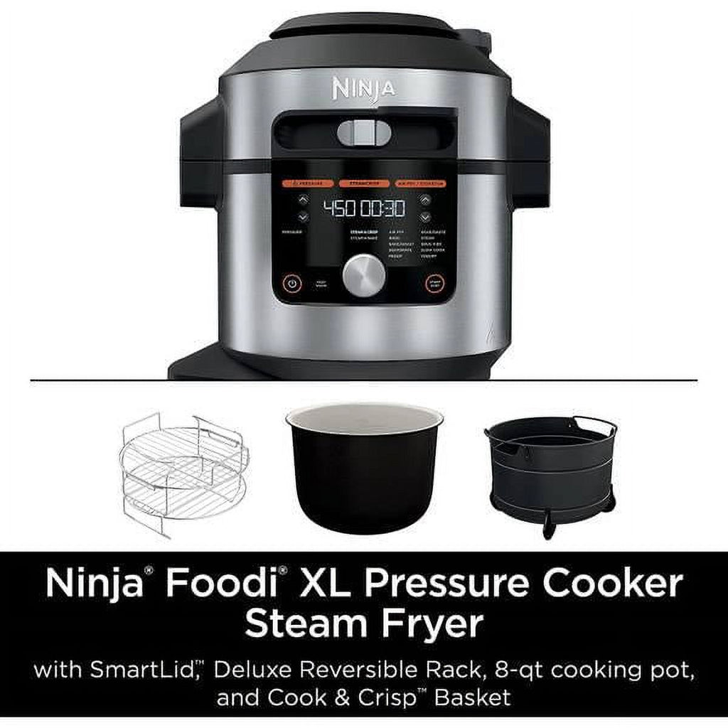 14-in-1 8 qt XL Pressure Cooker Steam Fryer with SmartLid W555