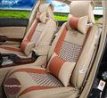 Orange&Beige 10pcs PU Leather Car Seat Cushion Cover Set B52630