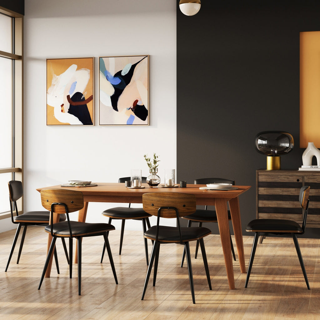 Black Vegan Faux Leather Dining Chair Set of 2 T45095