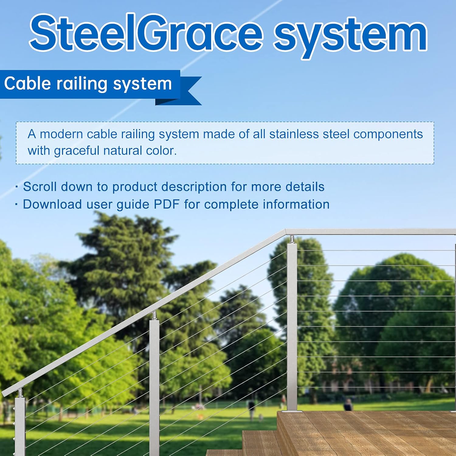 10Pack T316 Stainless Steel Cable Railing Kit V325529