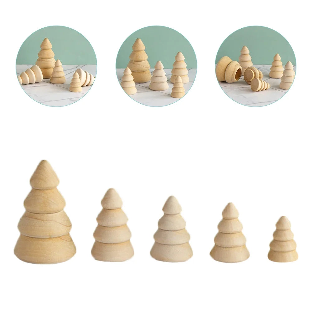 Unfinished Wooden Peg Dolls Christmas DIY Shapes Figures P46714