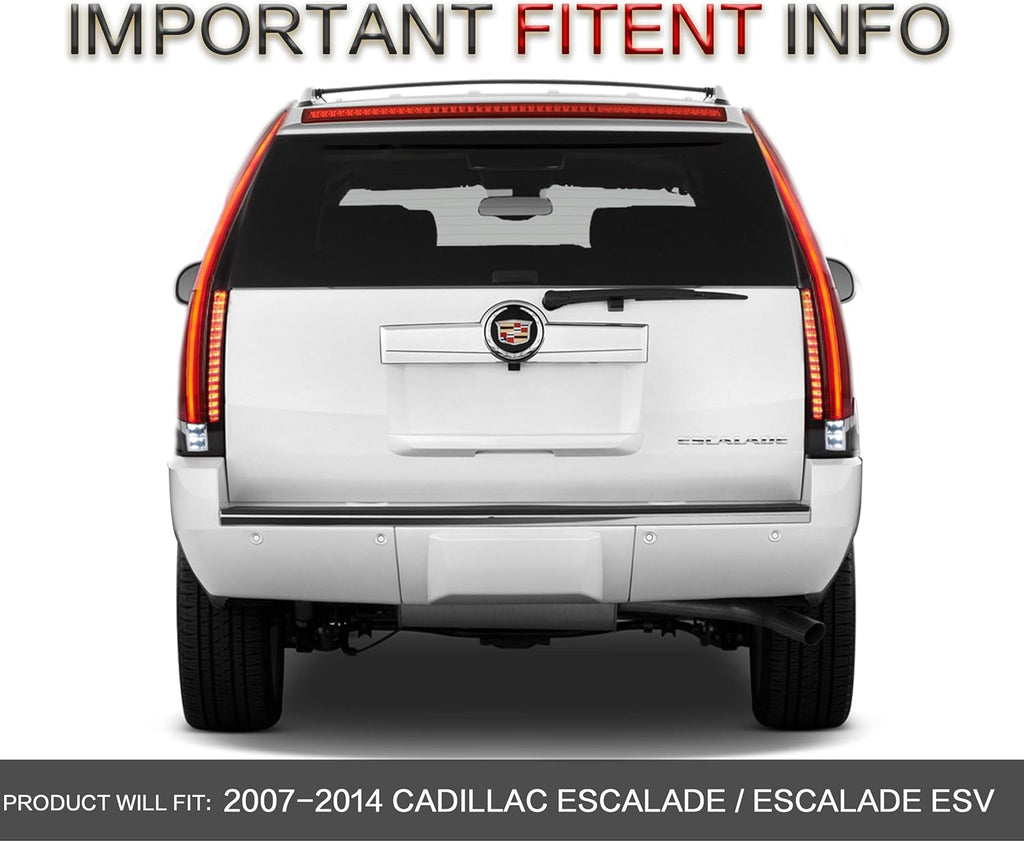 Red Clear Tail Lights for 2007-2014 Cadillac Escalade ESV 3rd Gen SUV V646977