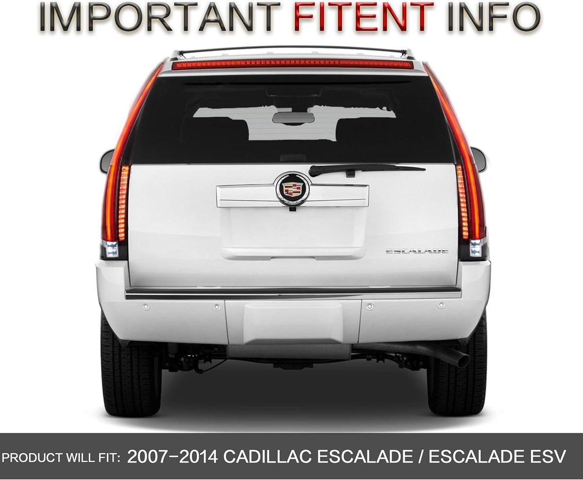 Red Clear Tail Lights for 2007-2014 Cadillac Escalade ESV 3rd Gen SUV V646977