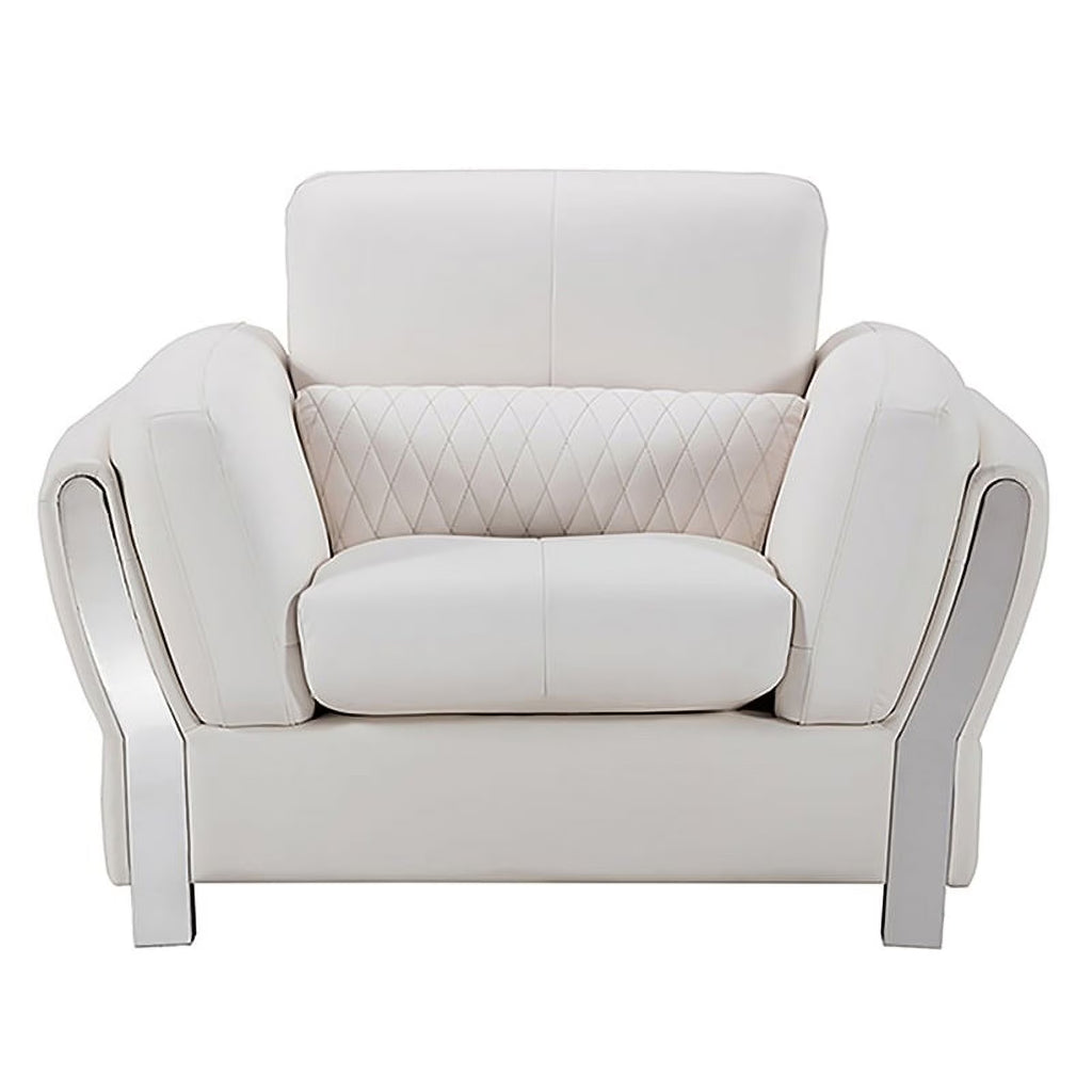 White Microfiber Leather Chair U70825