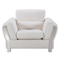 White Microfiber Leather Chair U70825