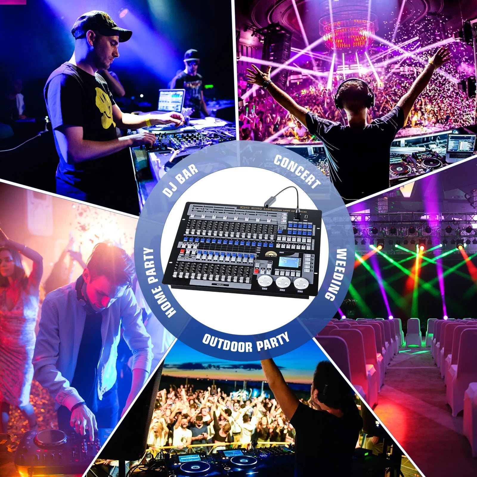 DJ Lighting Controller with Flightcase, Grand Console DMX and MIDI Operator 1024 Channel R778934
