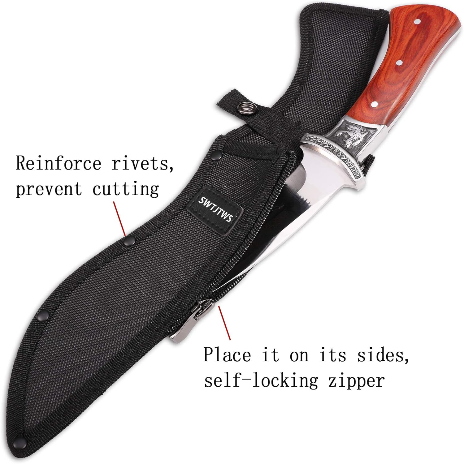 Fixed Blade Jungle Knife with Mahogany Handle G118