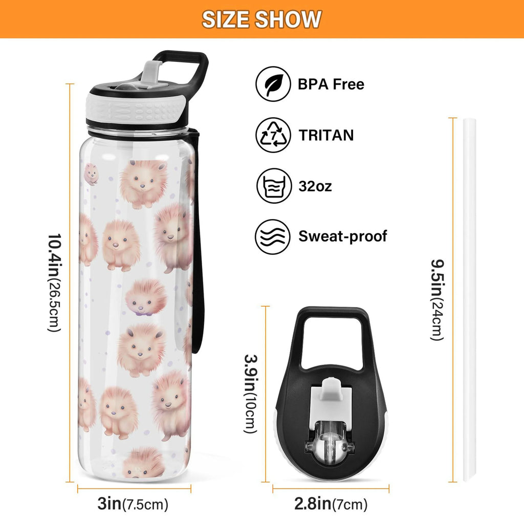 32oz Tritan Clear Water Bottle with Straw C3878
