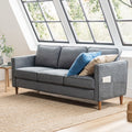Dark Grey Linen Sofa with Arm Pockets W977751