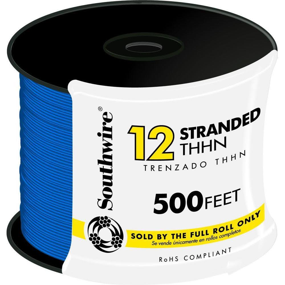 12 AWG THHN Blue Building Wire 500 ft D161