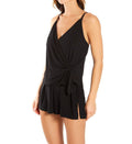 Black Wrap-Tie One-Piece Swimsuit J9014