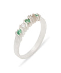 10k White Gold Emerald & Cubic Zirconia Eternity Ring Y165027