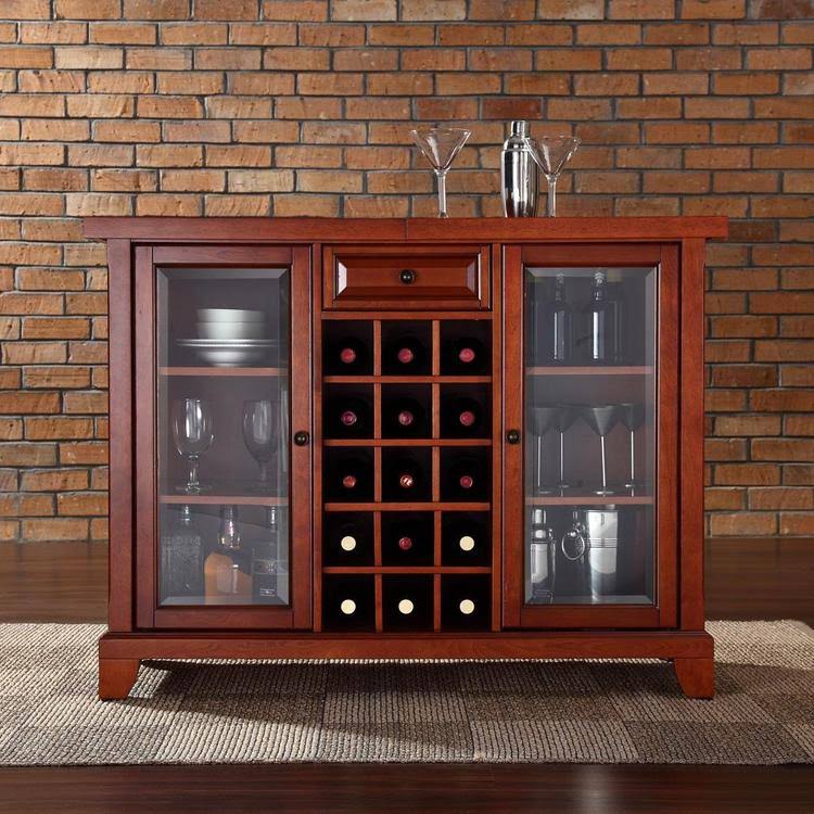 Vintage Mahogany Sliding Top Bar Cabinet Q954318