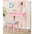 Pink 3-Piece Solid Wood Vanity Set J443