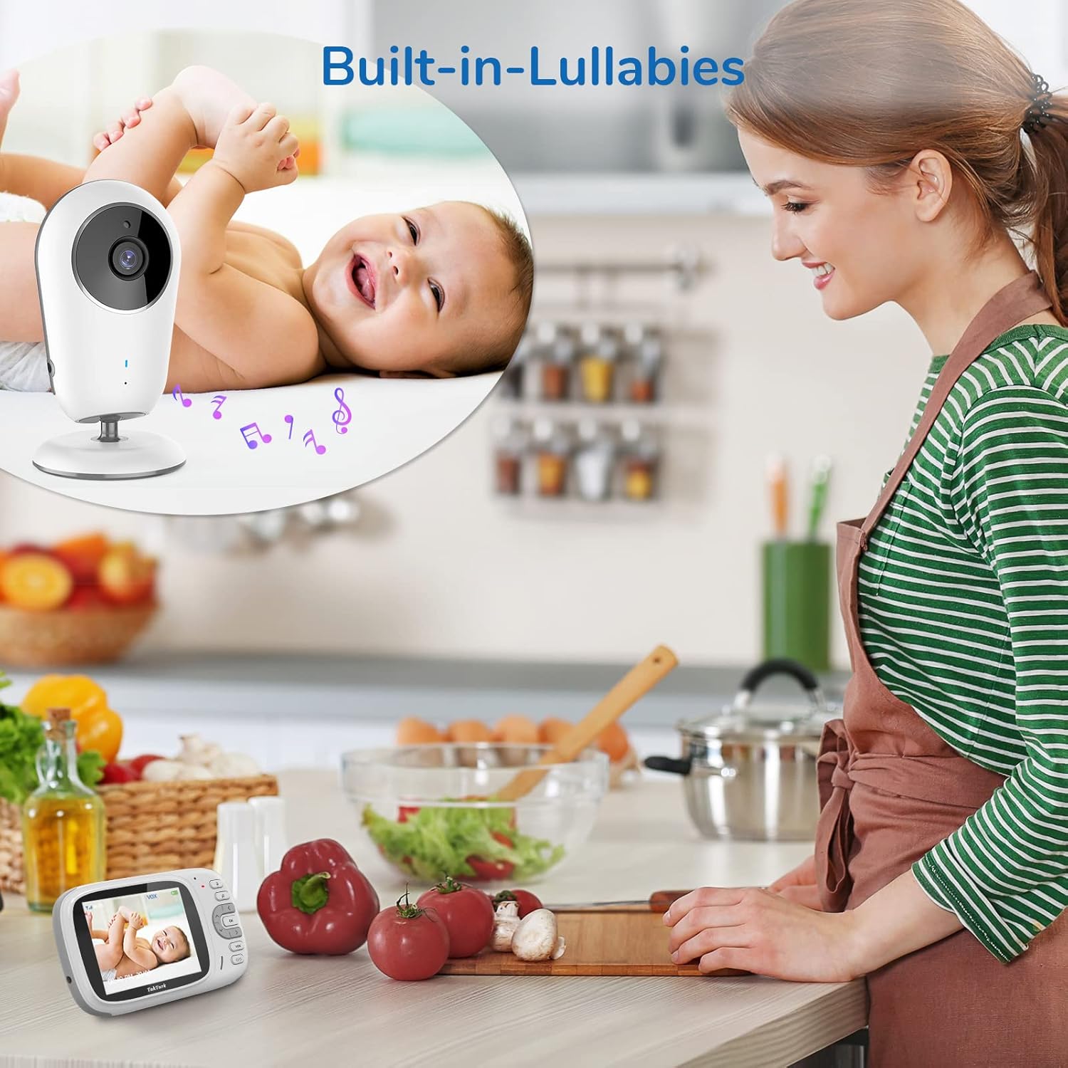 Video Baby Camera Monitor with Night Vision, 2 Way Audio, Pack of 2 J342883