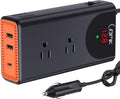 300W Pure Sine Wave Inverter DC 12V to AC 110V Car Adapter with Dual USB Ports Type-C Charger LCD Screen Pack of 2 X692