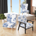 Blue Flowers and Butterflies Upholstered Accent Chair and Arm Chair M69349