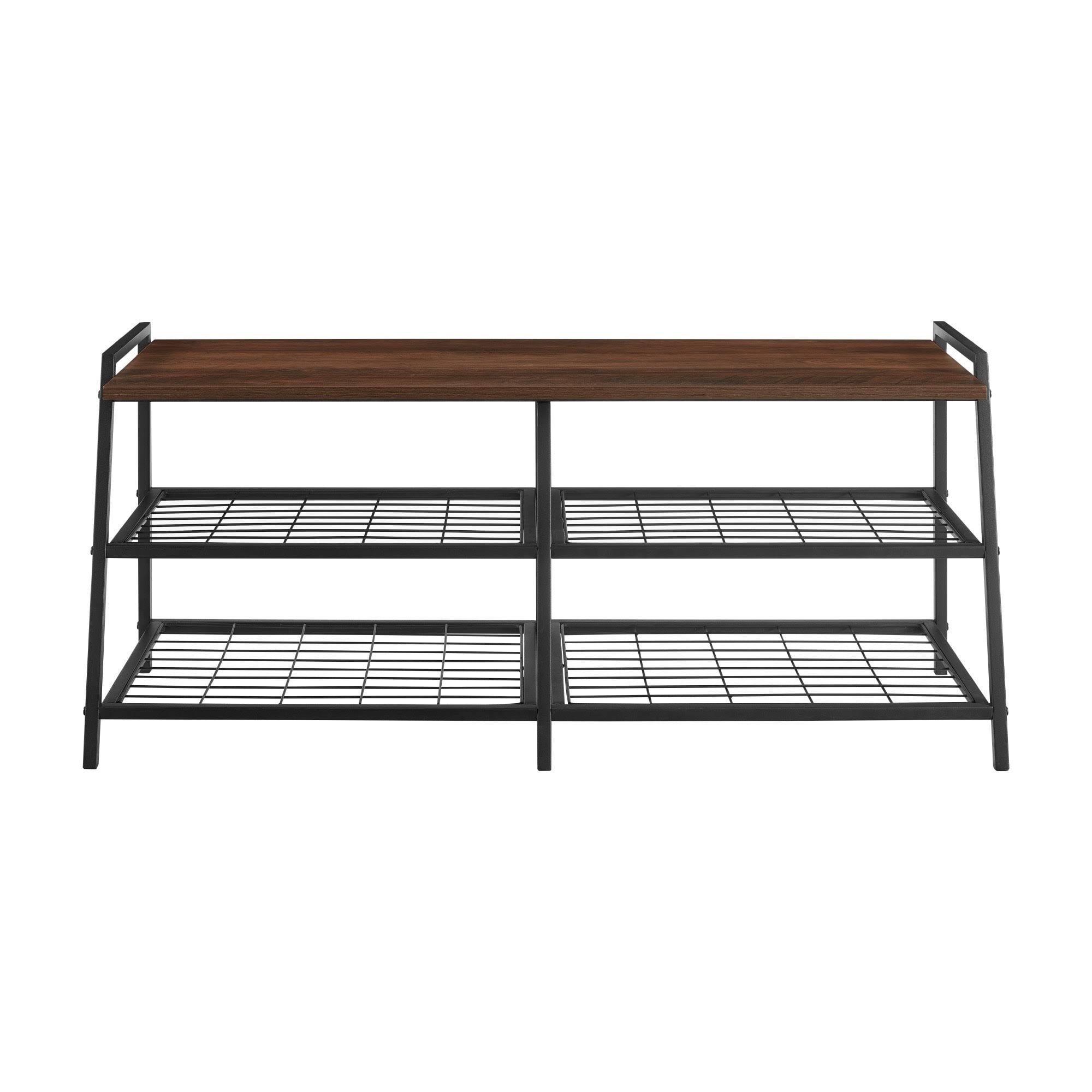 Industrial Shelf Entry Bench Grey Wash G485835