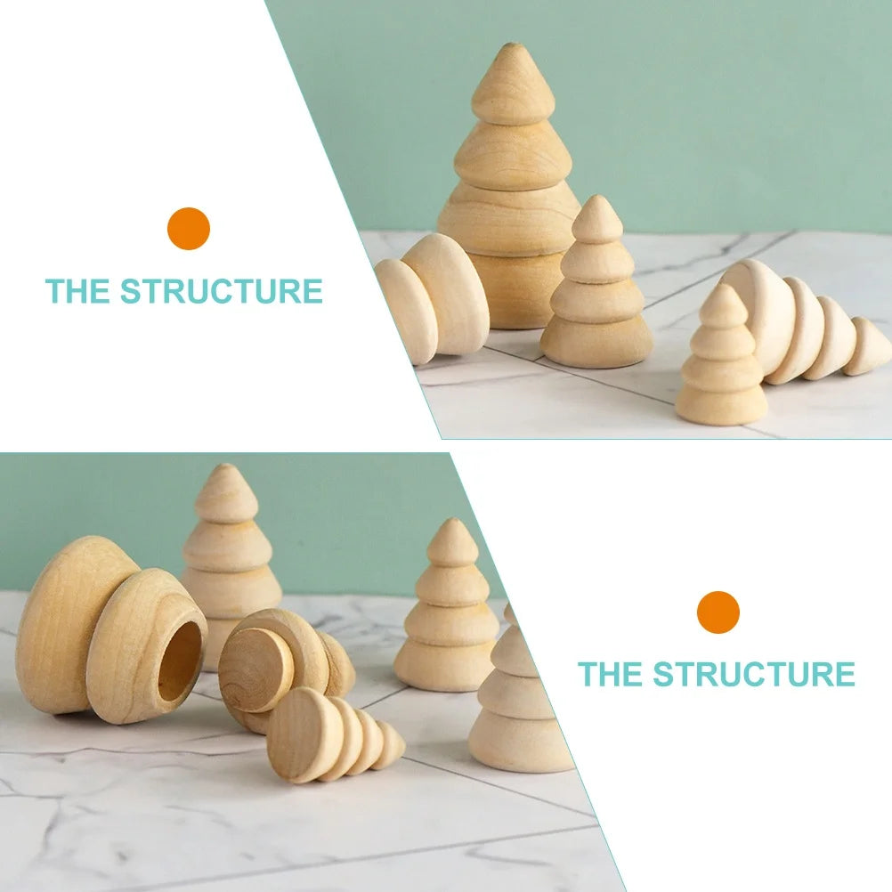 Unfinished Wooden Peg Dolls Christmas DIY Shapes Figures P46714