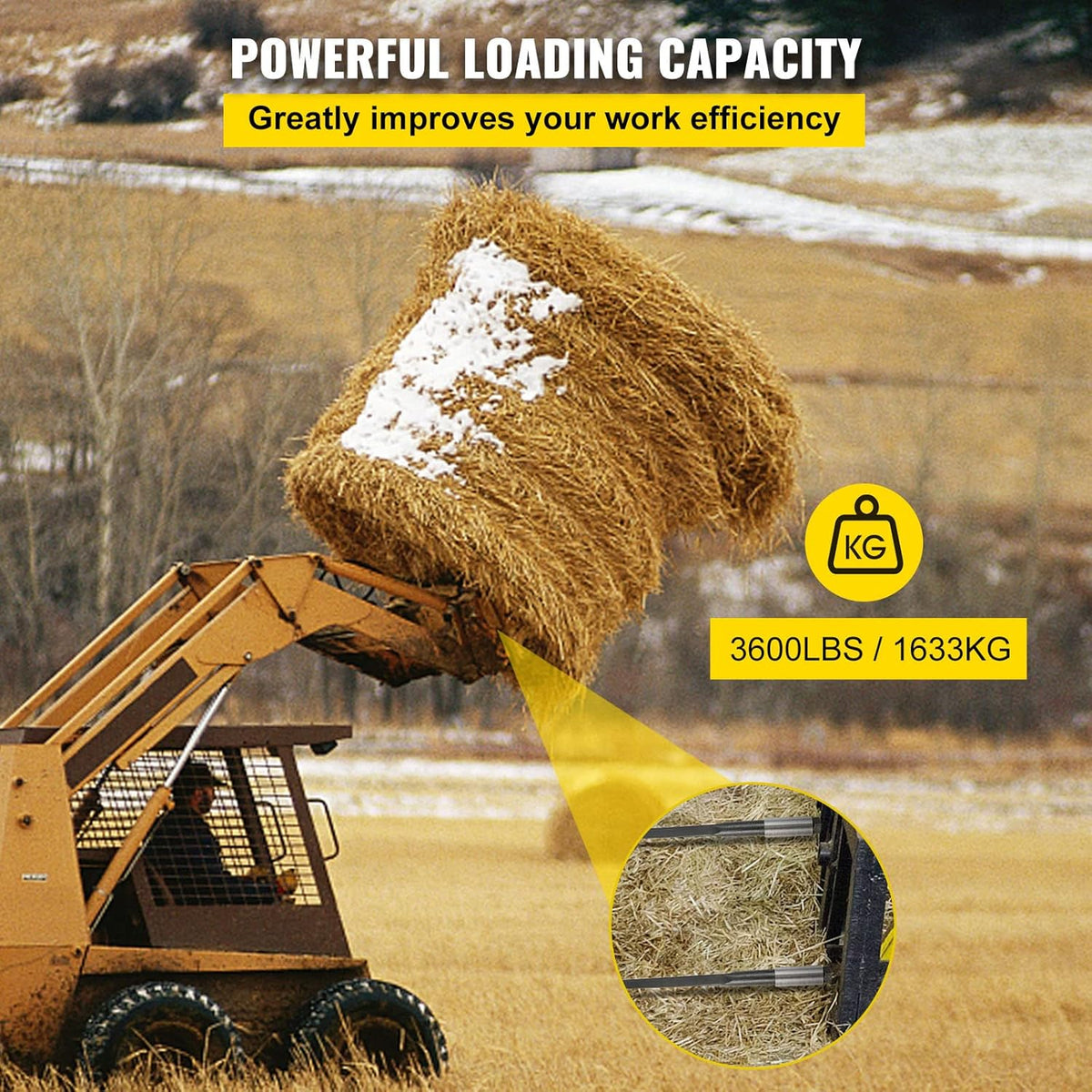 Hay Bale Spear 39 inches 3600 lbs Capacity Z68731