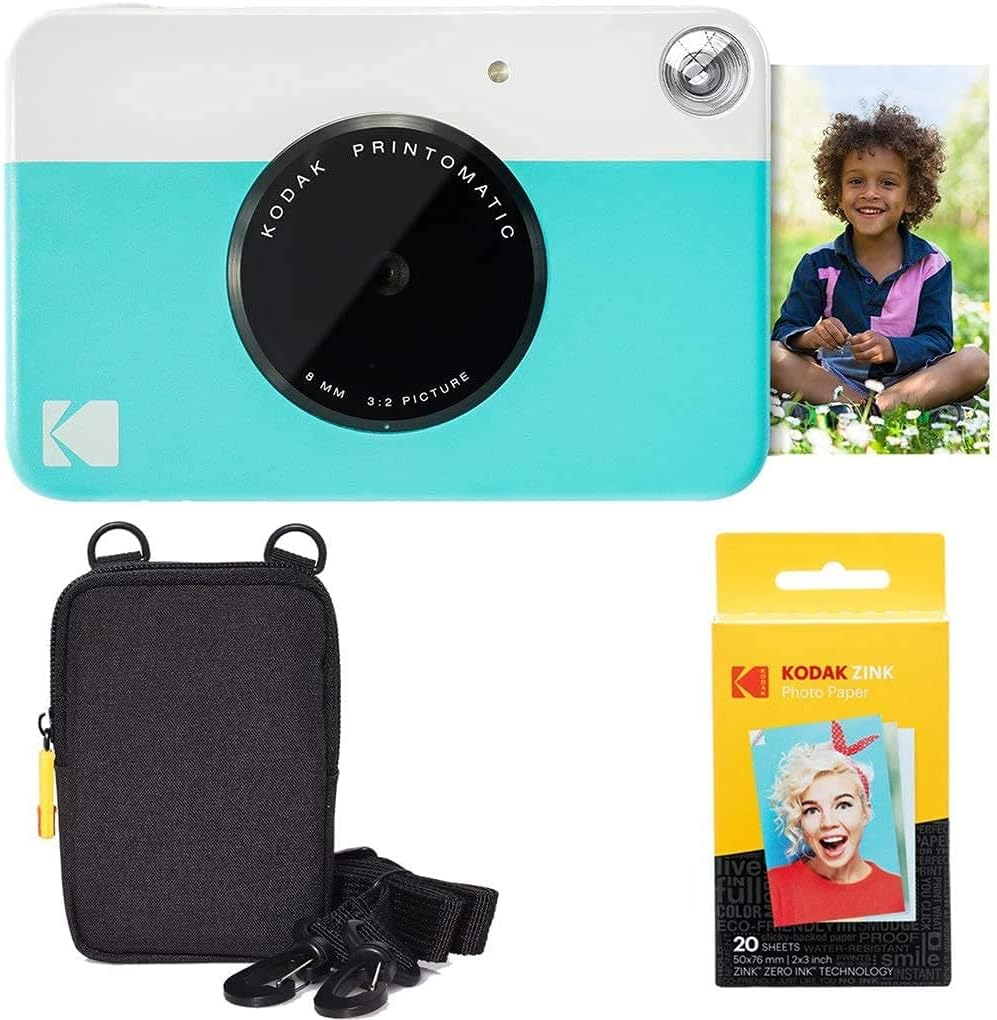Instant Camera with Zink Paper 20 Sheets and Deluxe Case U20417