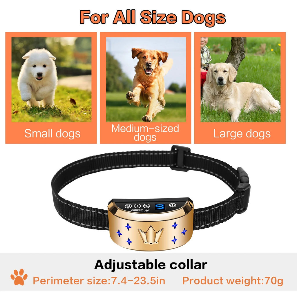 Blue Rechargeable Waterproof Dog Bark Collar Y88533