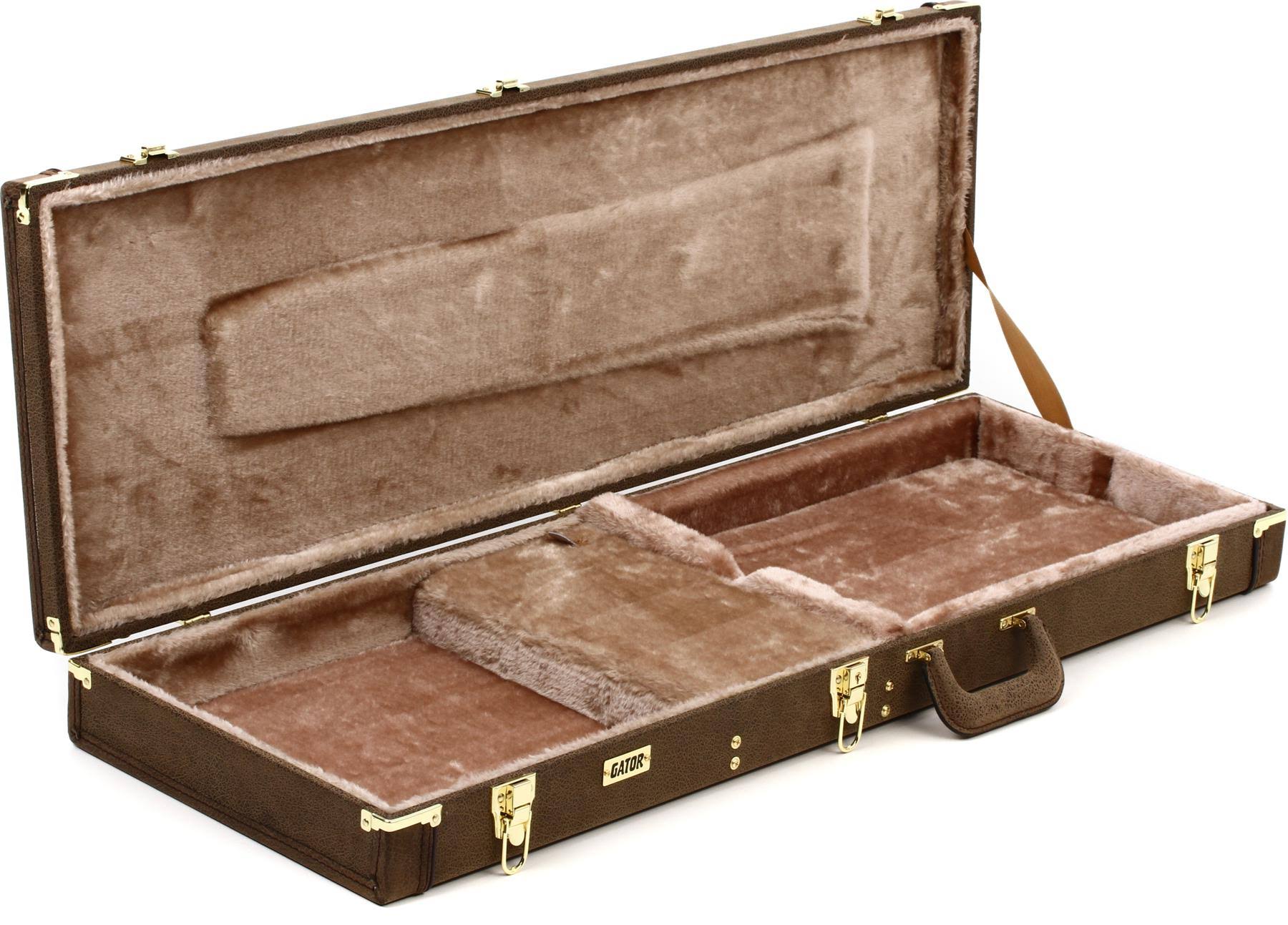 Vintage Brown Electric Guitar Wood Case Y8797