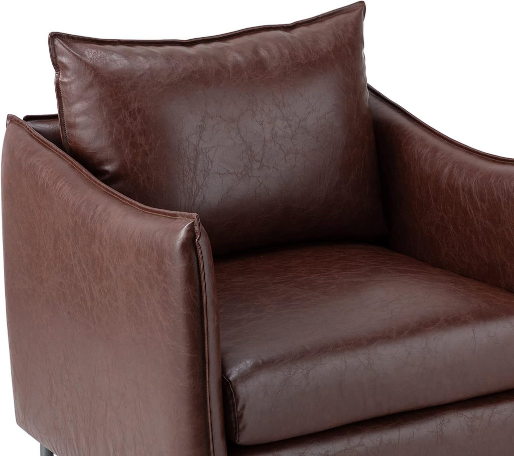 Leather Armchair Set Of 2, Brown X6349