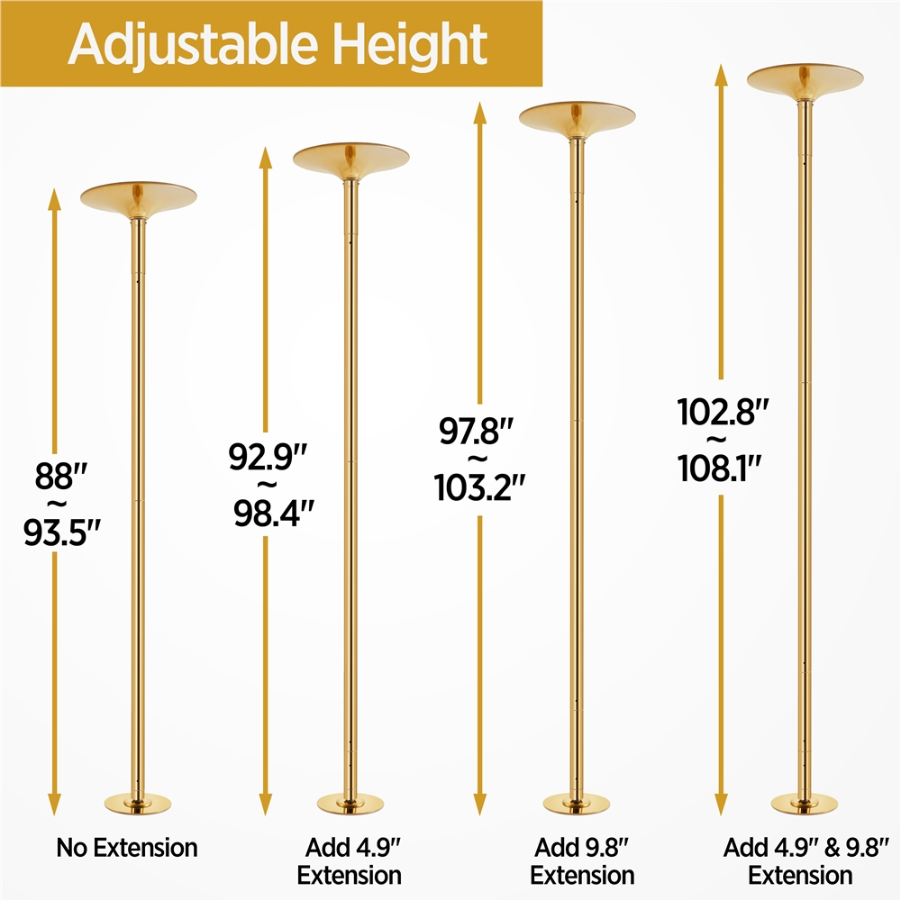 Gold Spinning Dance Pole with Adjustable Height R592767