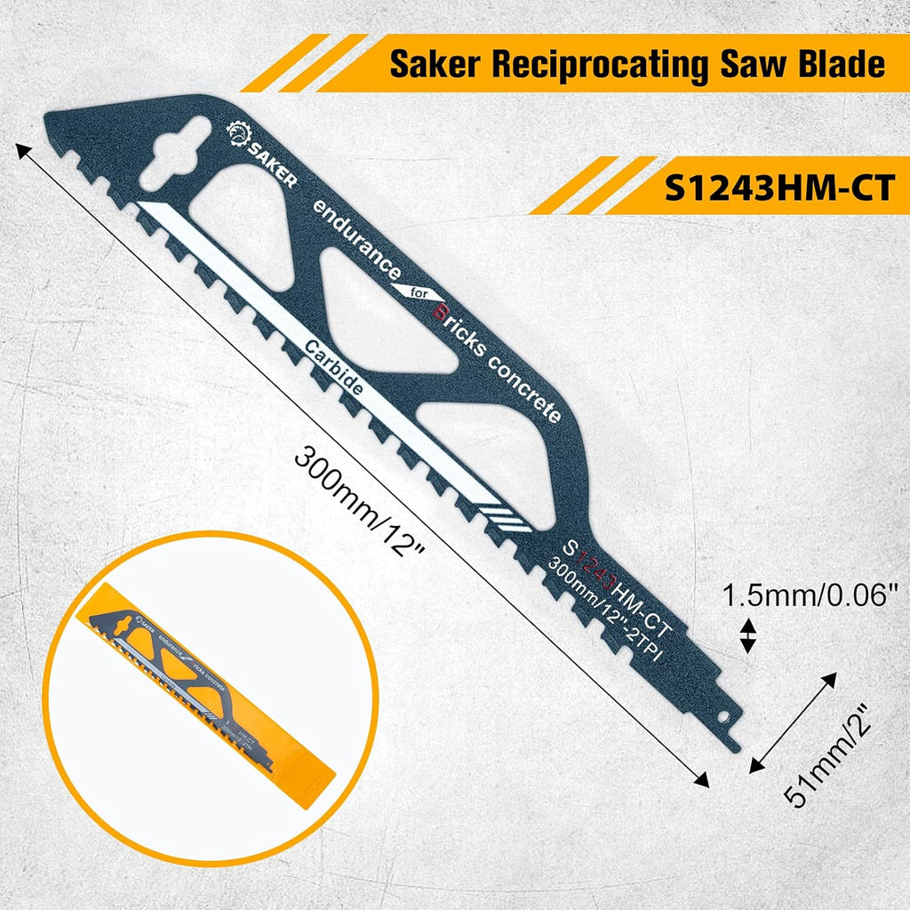 12”/300mm Pack of 2 Hard Alloy Reciprocating Saw Blades C13505