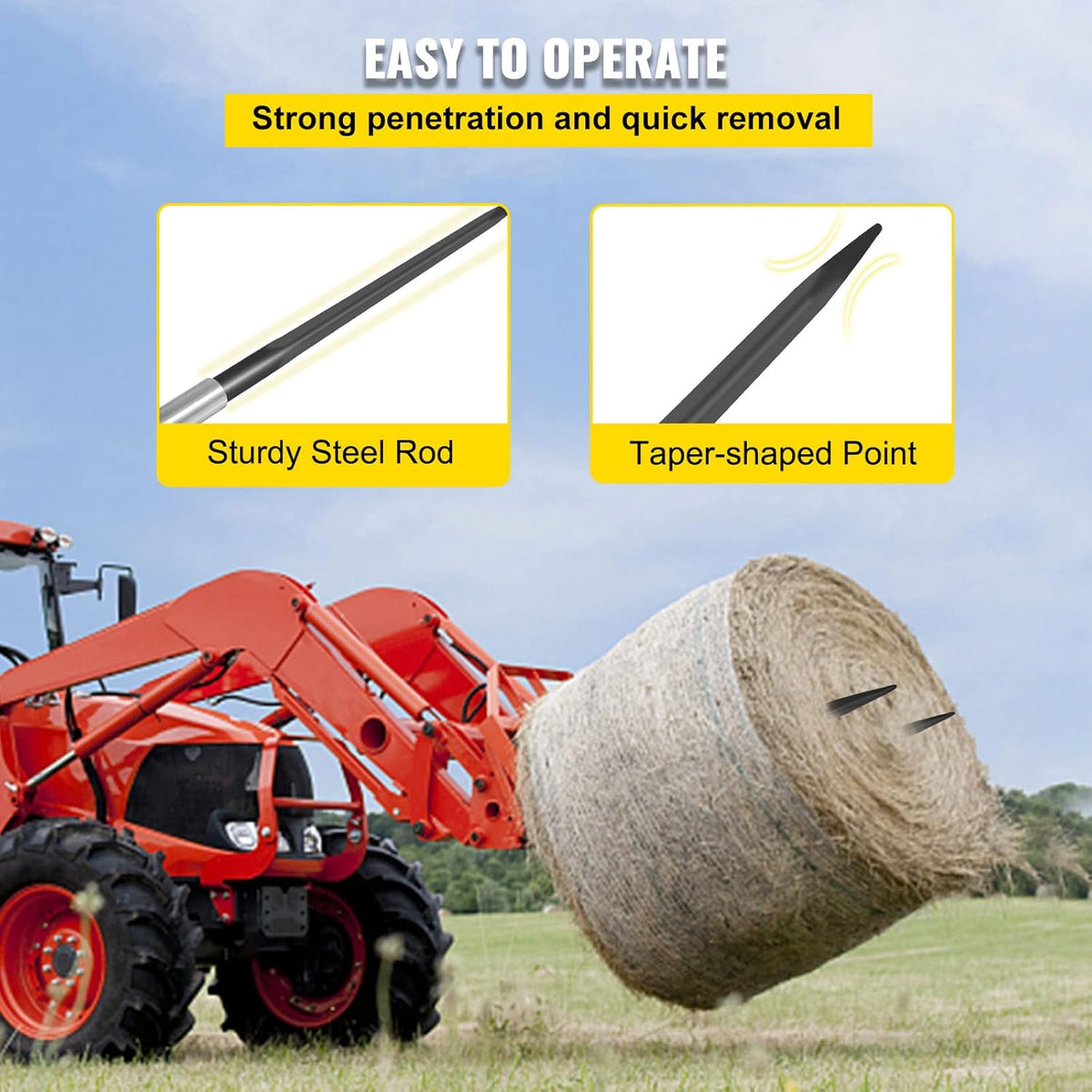 Hay Bale Spear 39 inches 3600 lbs Capacity Z68731