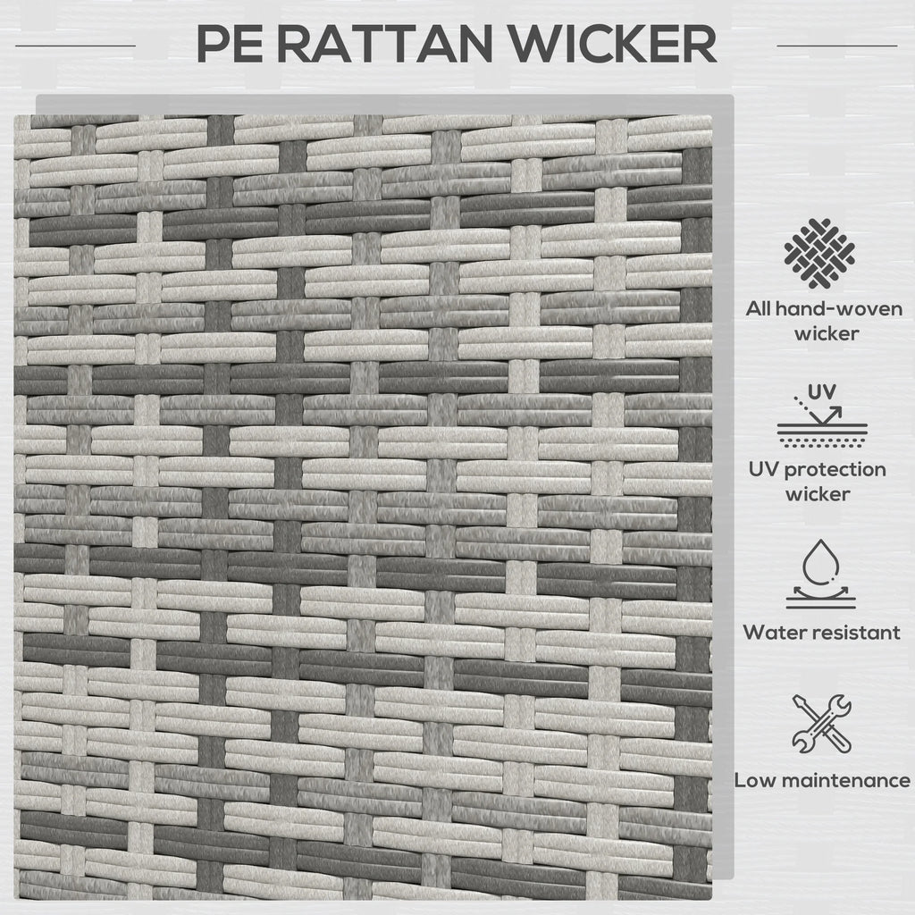 Gray Three-Seater Outdoor Wicker Patio Furniture E6306