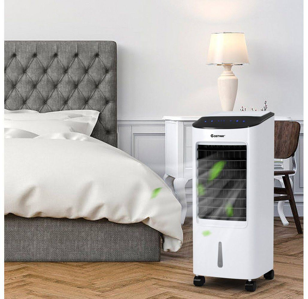 White Evaporative Portable Air Cooler Fan Humidifier with Remote Control Y5763