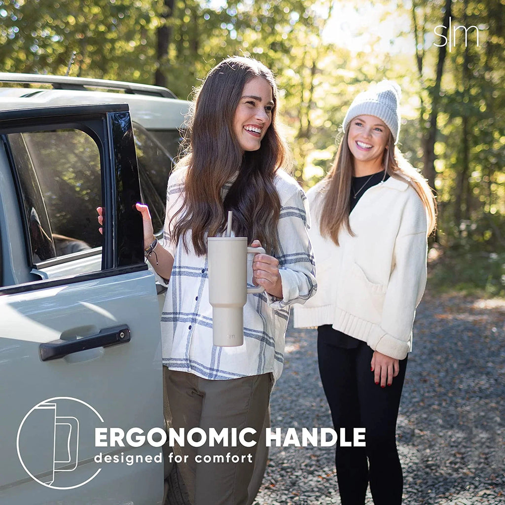 40 oz Insulated Reusable Stainless Steel Tumbler with Handle and Straw Lid X800