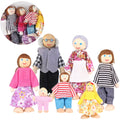 7 Pieces Wooden Dollhouse Family Set Mini People Figures L59976