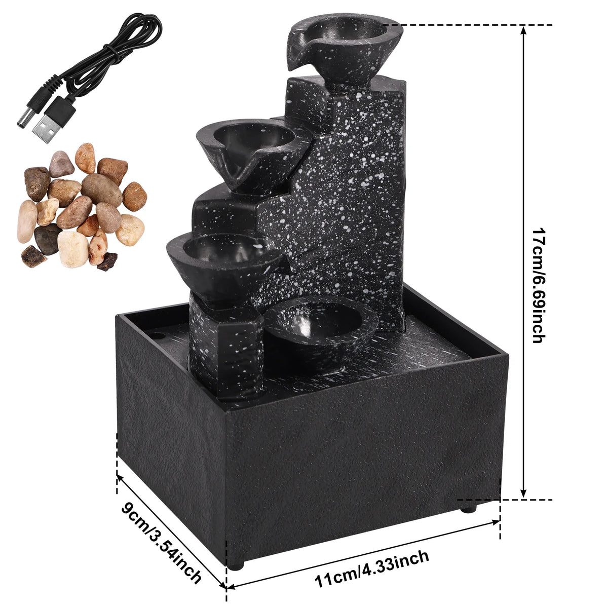 Indoor Water Fountain Tabletop Fountain 4 Level H403167