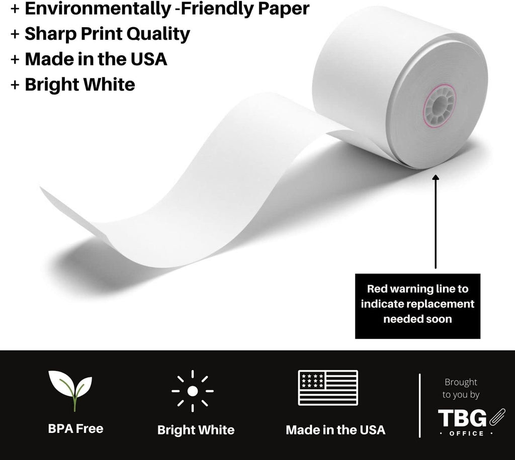 BPA Free Thermal Paper Rolls for POS Systems (1 Case - 30 Rolls) C111646