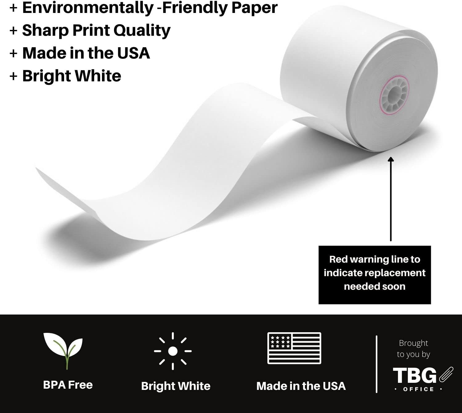 BPA Free Thermal Paper Rolls for POS Systems (1 Case - 30 Rolls) C111646