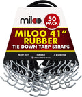 50 Pack 41" EPDM Rubber Tarp Straps with Crimped Hooks E311