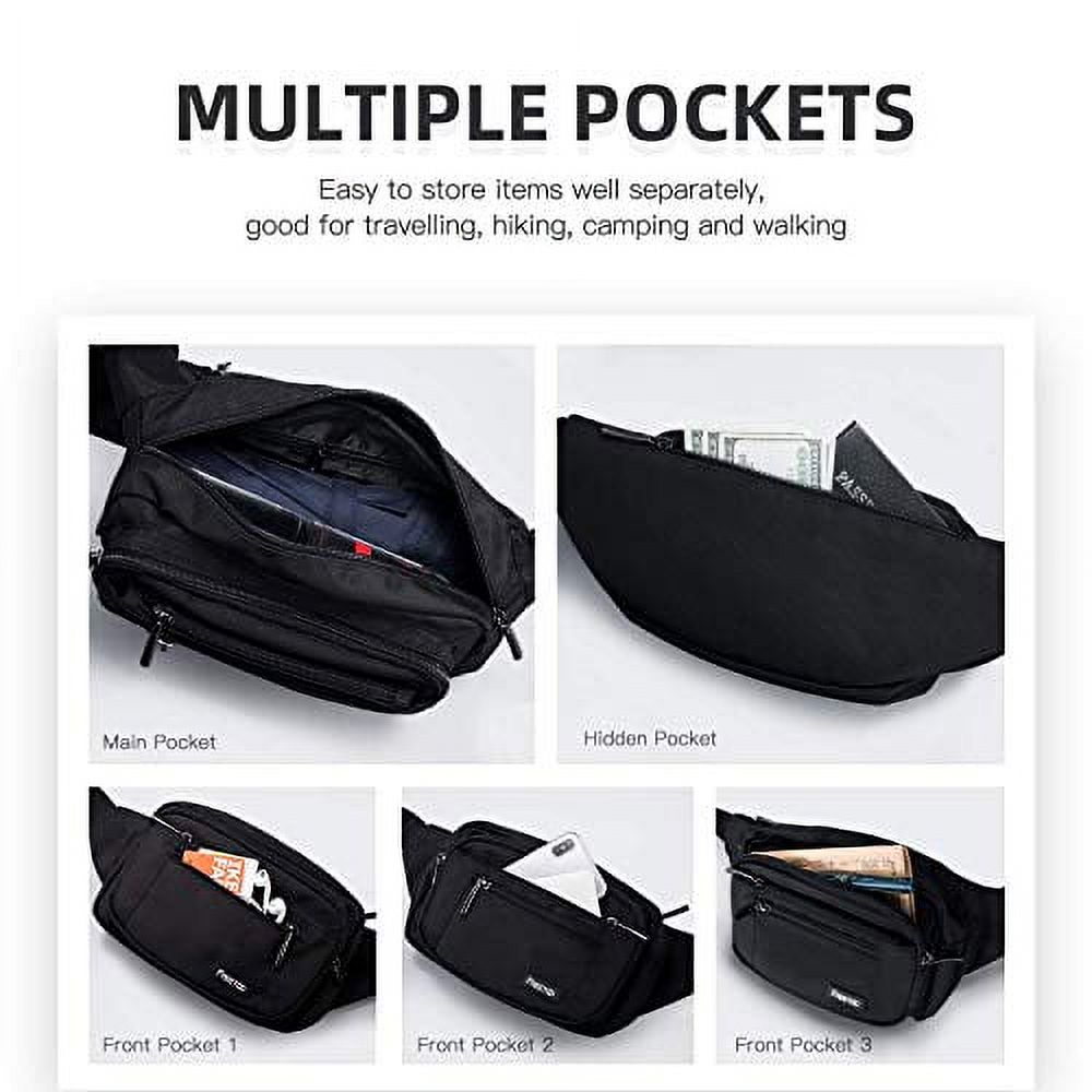Black Waist Pack Bag with Adjustable Strap C71788