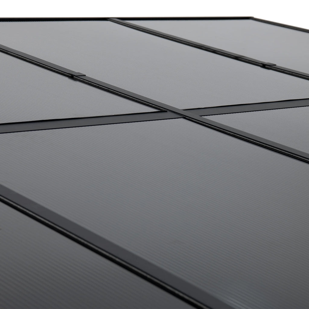10ft. x 12ft. Polycarbonate Roof Aluminum Frame with Curtain and Netting D42056