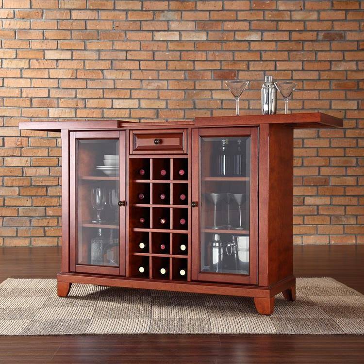 Vintage Mahogany Sliding Top Bar Cabinet Q954318