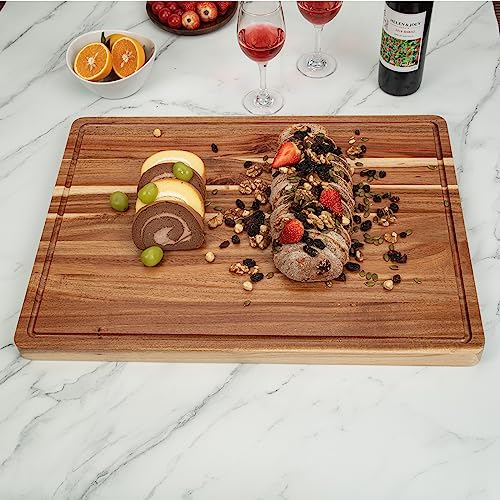XL Acacia Wood Cutting Board with Juice Groove J5761