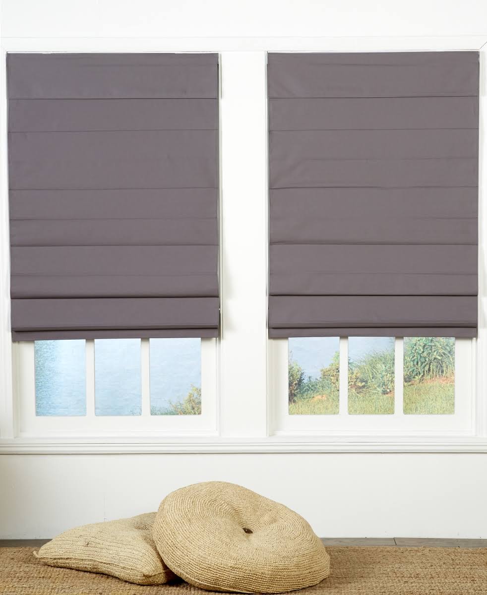 Gray Cordless Roman Shade I105